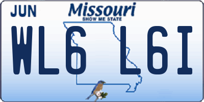 MO license plate WL6L6I