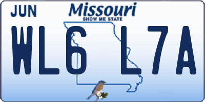 MO license plate WL6L7A