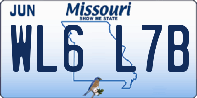 MO license plate WL6L7B