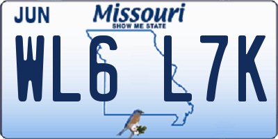 MO license plate WL6L7K