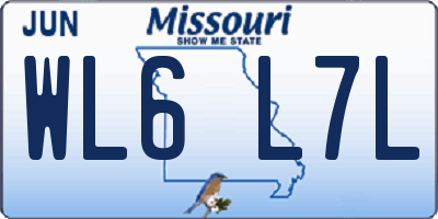 MO license plate WL6L7L