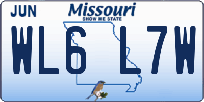 MO license plate WL6L7W