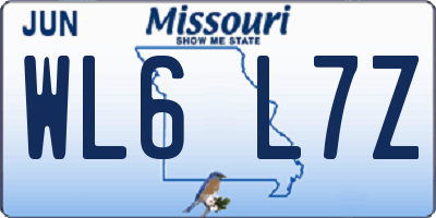 MO license plate WL6L7Z