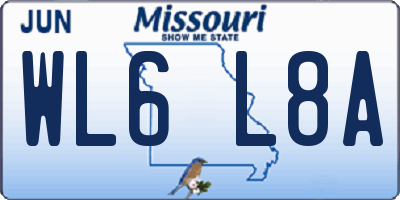 MO license plate WL6L8A