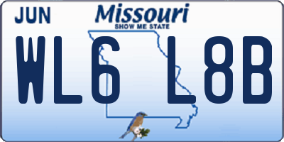 MO license plate WL6L8B