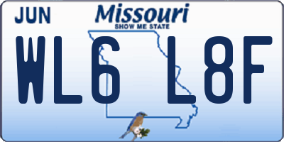 MO license plate WL6L8F