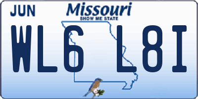 MO license plate WL6L8I