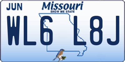 MO license plate WL6L8J