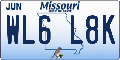 MO license plate WL6L8K