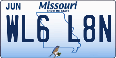 MO license plate WL6L8N