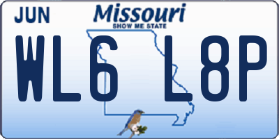 MO license plate WL6L8P