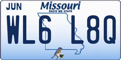 MO license plate WL6L8Q