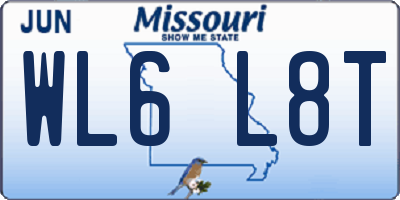 MO license plate WL6L8T