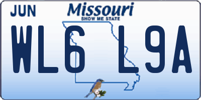 MO license plate WL6L9A