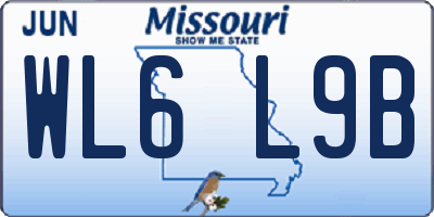 MO license plate WL6L9B