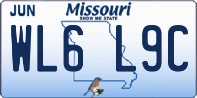 MO license plate WL6L9C