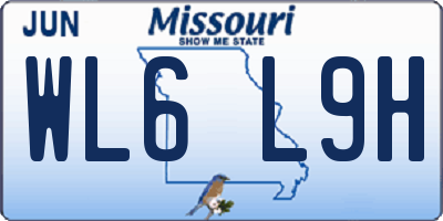 MO license plate WL6L9H