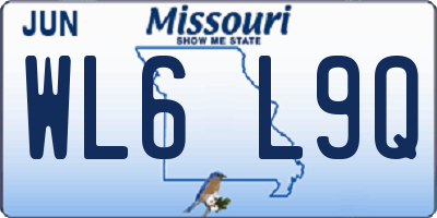 MO license plate WL6L9Q