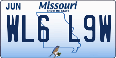MO license plate WL6L9W