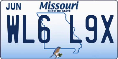 MO license plate WL6L9X