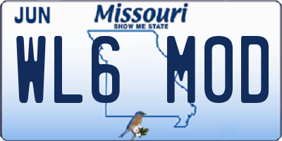 MO license plate WL6M0D