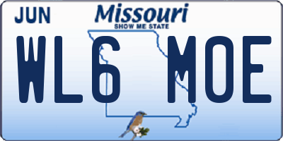 MO license plate WL6M0E