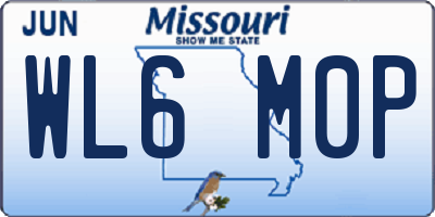 MO license plate WL6M0P