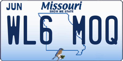 MO license plate WL6M0Q