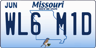 MO license plate WL6M1D