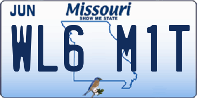MO license plate WL6M1T