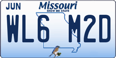 MO license plate WL6M2D