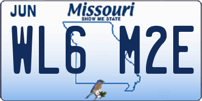 MO license plate WL6M2E