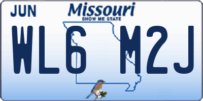 MO license plate WL6M2J