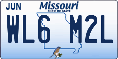 MO license plate WL6M2L