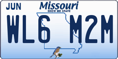 MO license plate WL6M2M