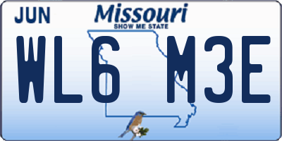 MO license plate WL6M3E