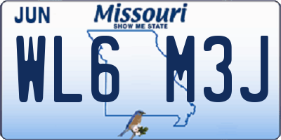 MO license plate WL6M3J