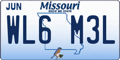 MO license plate WL6M3L