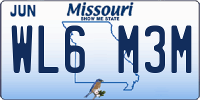 MO license plate WL6M3M