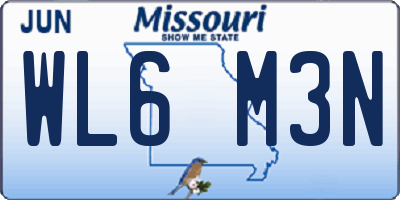 MO license plate WL6M3N