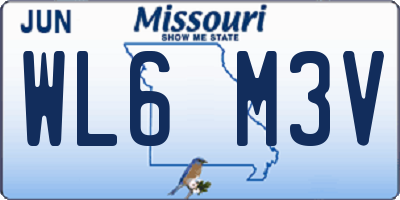 MO license plate WL6M3V