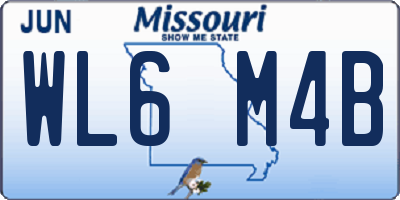 MO license plate WL6M4B