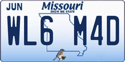 MO license plate WL6M4D