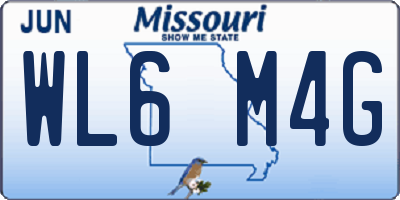 MO license plate WL6M4G