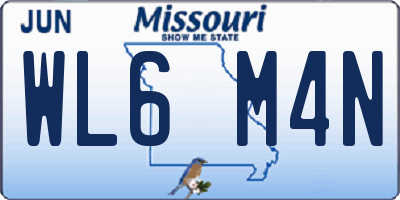 MO license plate WL6M4N