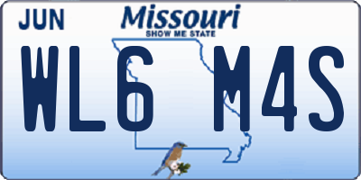 MO license plate WL6M4S
