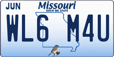 MO license plate WL6M4U