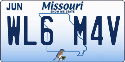 MO license plate WL6M4V