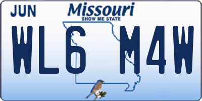 MO license plate WL6M4W