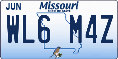 MO license plate WL6M4Z